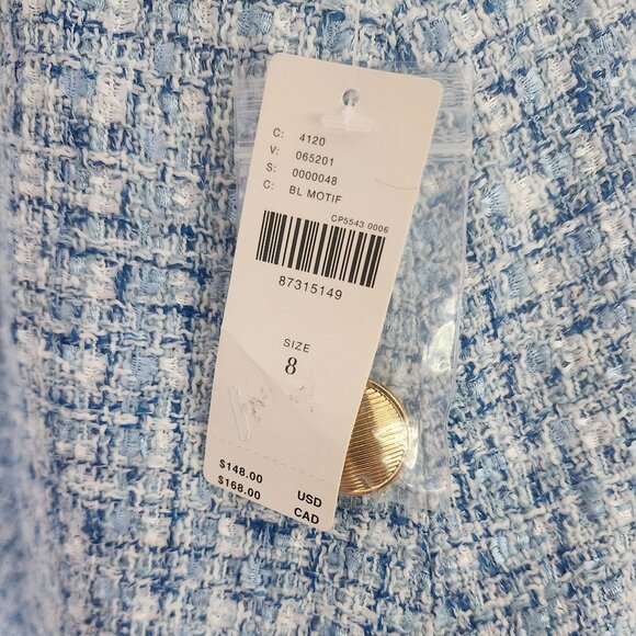 NWT Anthropologie Maeve Tweed Pinafore Skirt, Light Blue, Size 8 - Picture 8 of 9